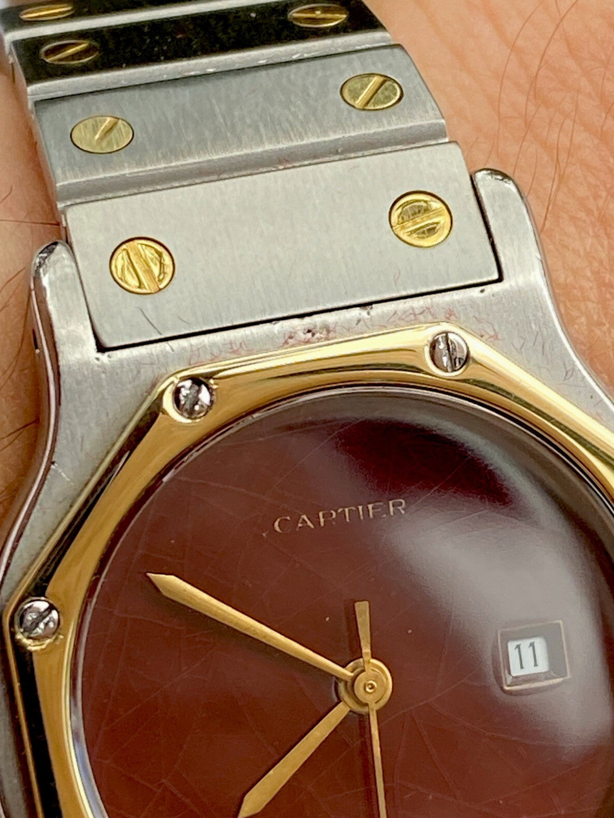 Vintage Cartier Santos Octagon 2966 18K & Steel Automatic 29mm