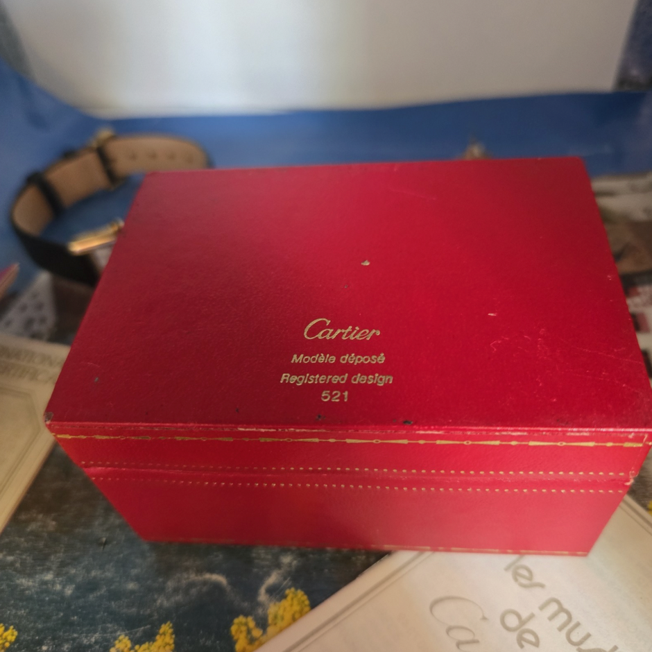 Vintage Cartier Tank Quartz Ladies Watch, 1980s, Box & Papers