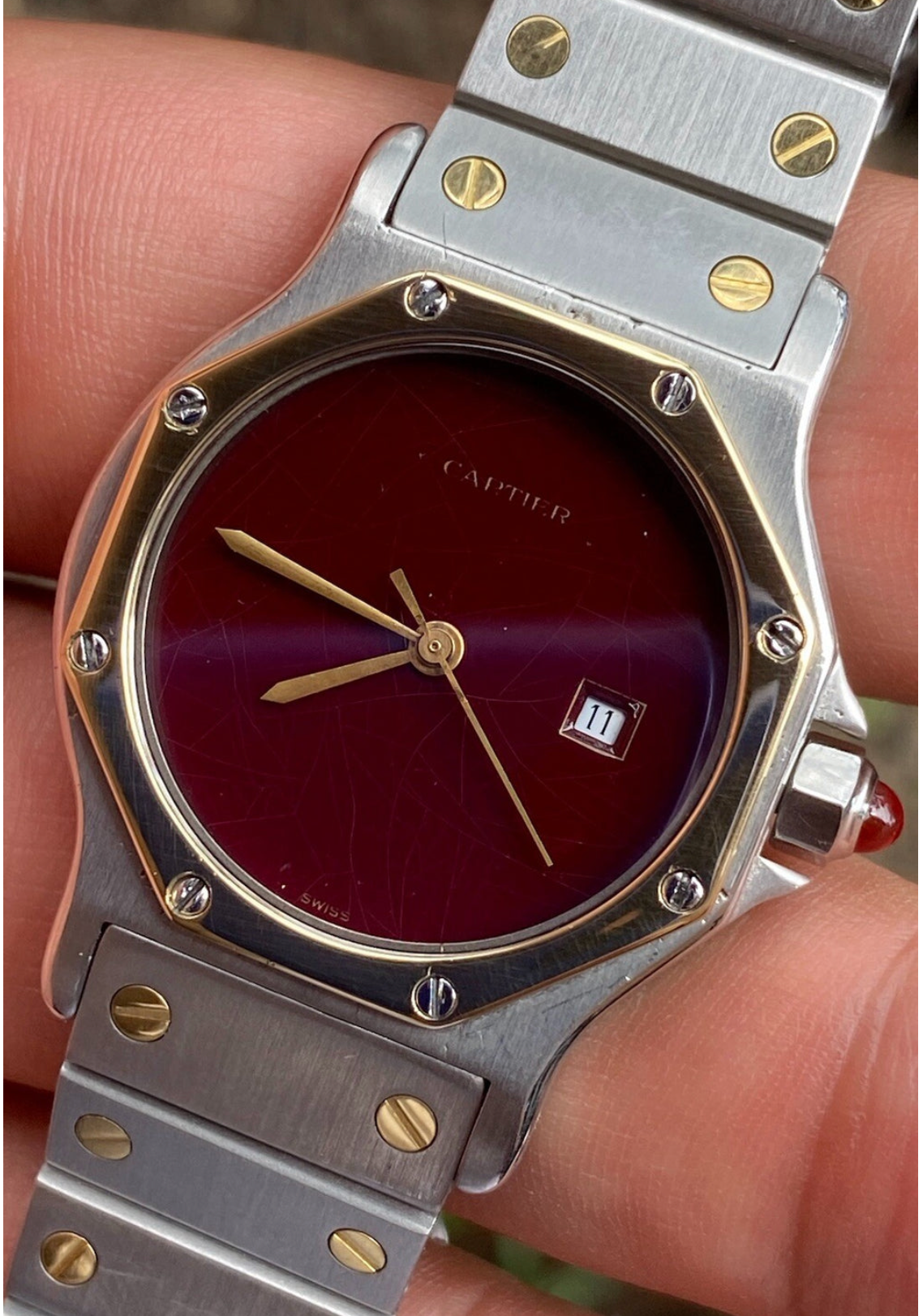 Vintage Cartier Santos Octagon 2966 18K & Steel Automatic 29mm