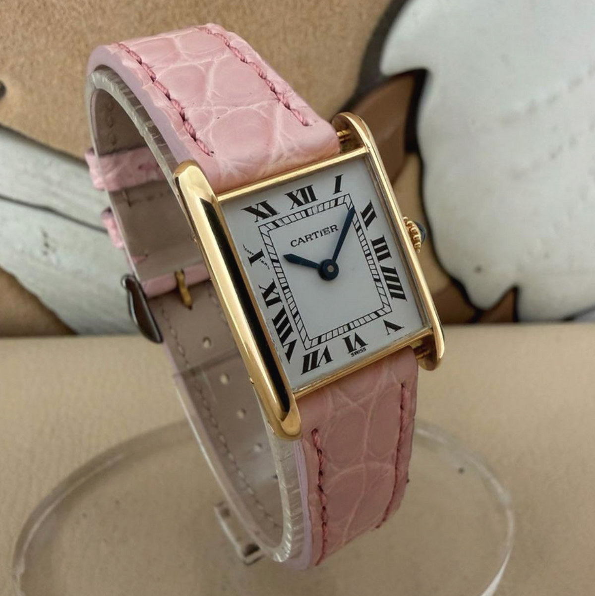 Vintage Cartier Tank Louis Cartier Mini 67117 18K Gold Manual Wind