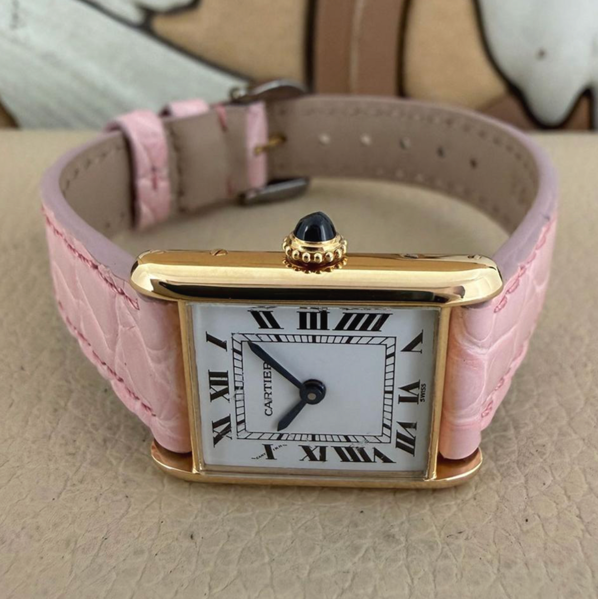 Vintage Cartier Tank Louis Cartier Mini 67117 18K Gold Manual Wind