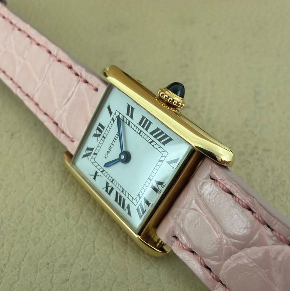 Vintage Cartier Tank Louis Cartier Mini 67117 18K Gold Manual Wind