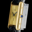 Vintage Cartier Tank Must Large Gold Guilloché Dial Manual Wind