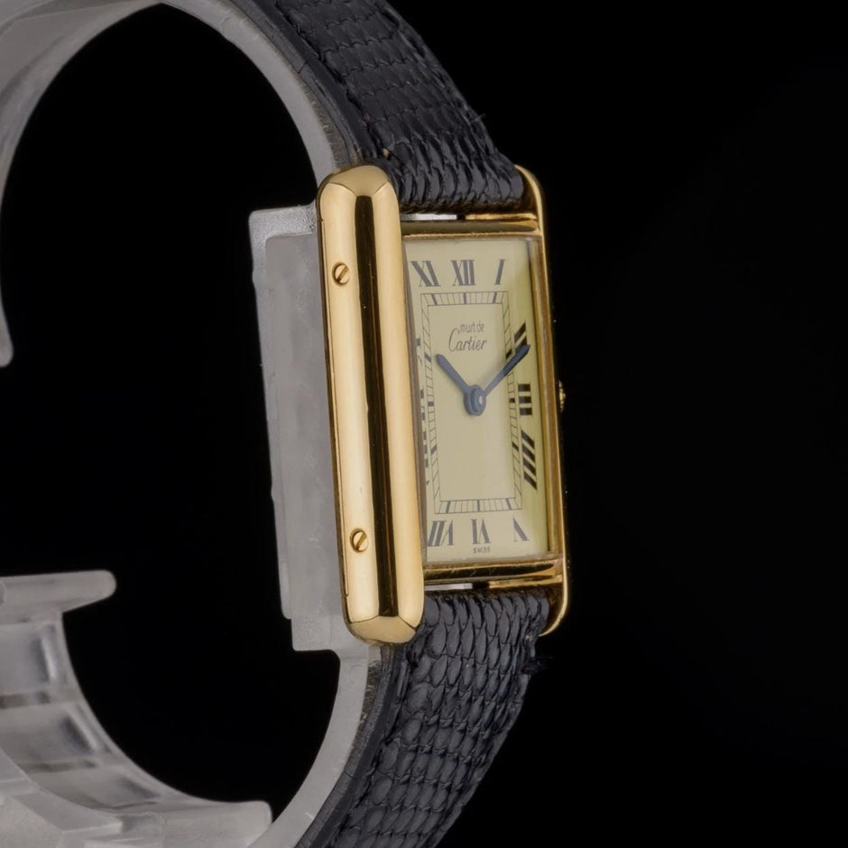 Cartier Tank Must Large Lemon Dial Vermeil Manual Wind 23mm