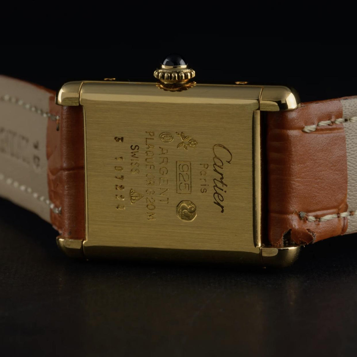 Vintage Cartier Tank Must Lemon Dial Manual Wind 20mm Ladies