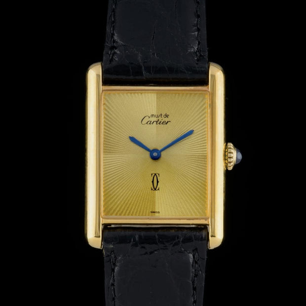 Vintage Cartier Tank Must Large Gold Guilloche | Vintage