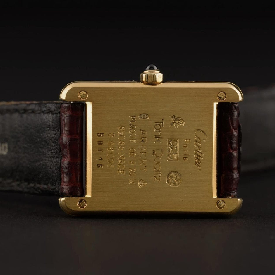 Cartier Tank Must 366001 Red & Gold Roman Dial 21mm Quartz