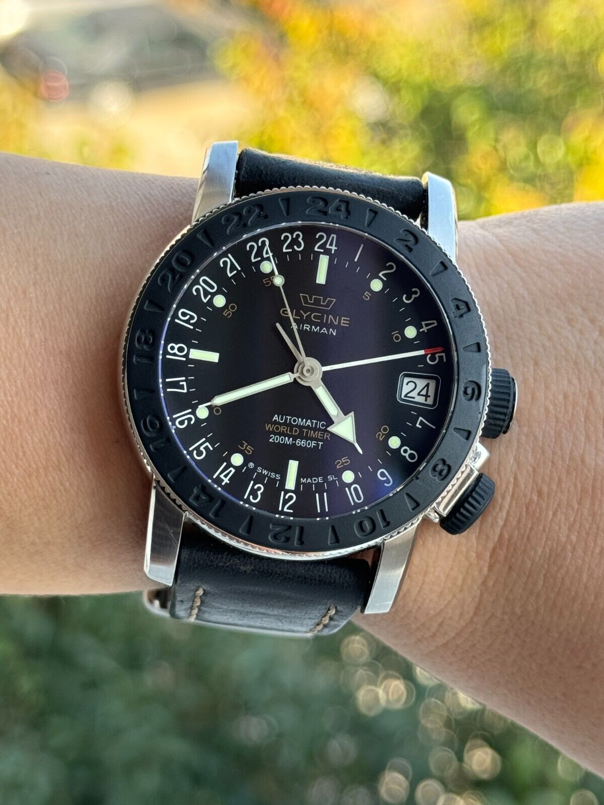Glycine Airman World Timer 3927.2 Automatic 46mm