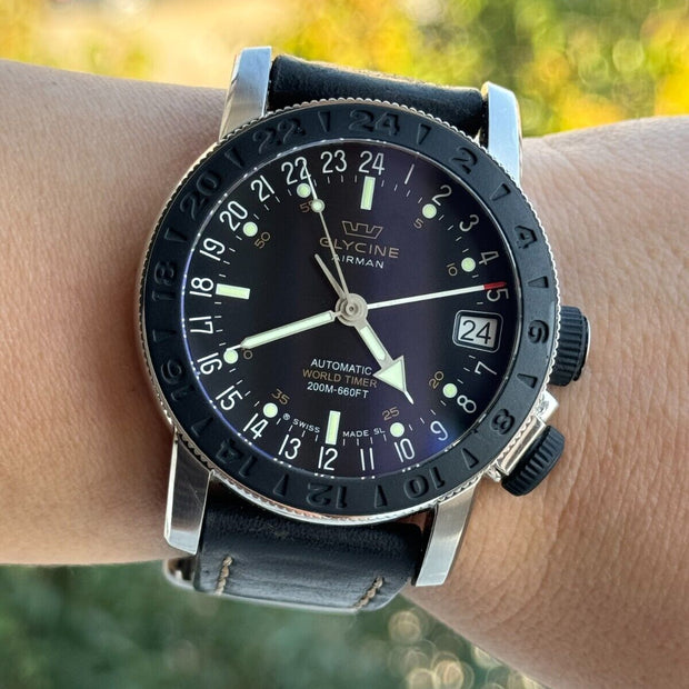 Glycine Airman World Timer 3927.2 Automatic 46mm
