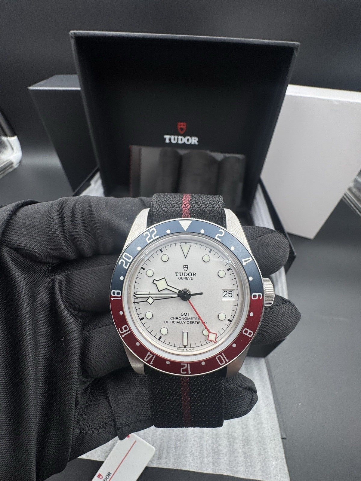Tudor Black Bay GMT M79830RB-0012 Opaline Dial Fabric Strap, Unworn