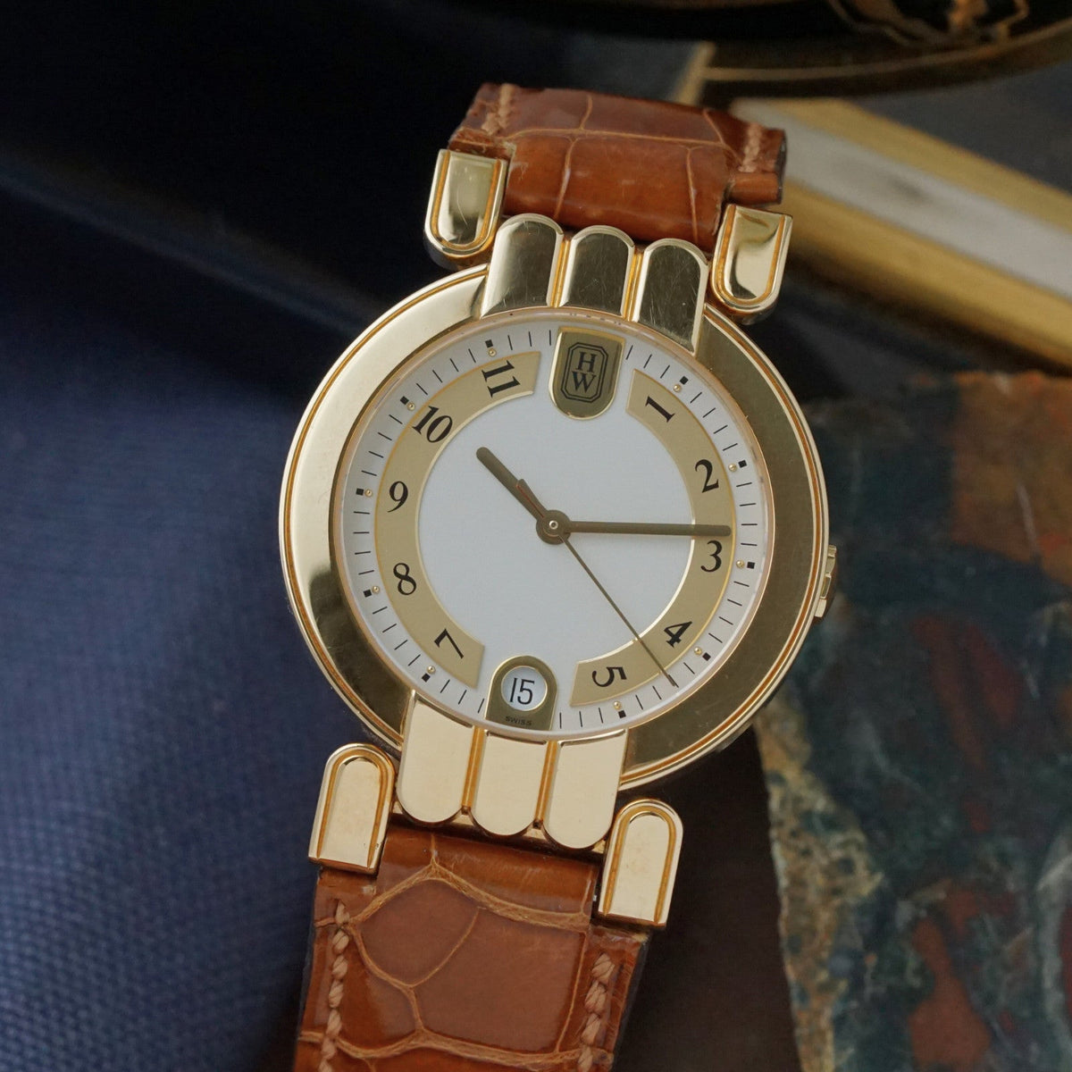 Harry Winston Premier 18K Yellow Gold Automatic Date 34mm