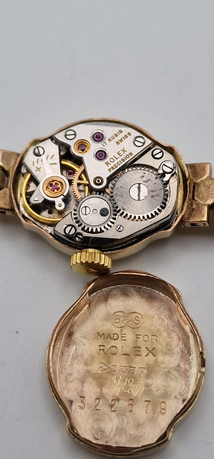 Vintage Rolex Precision 9ct Gold Ladies Watch, 1950s