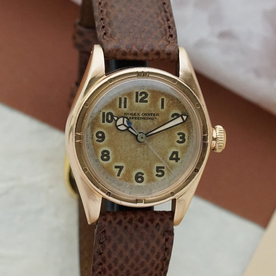 Vintage Rolex Oyster Speedking 2595 14K Rose Gold, c.1946