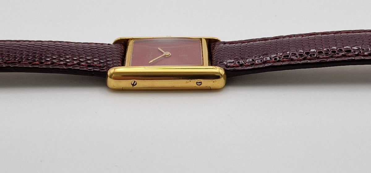 Must de Cartier Tank Ladies Vermeil Red Dial Hand-Wound