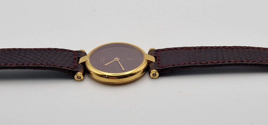 Must de Cartier Vermeil Ladies Watch, Burgundy Dial