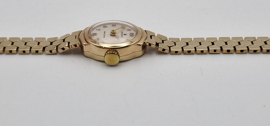 Vintage Rolex Precision 9ct Gold Ladies Watch, 1950s