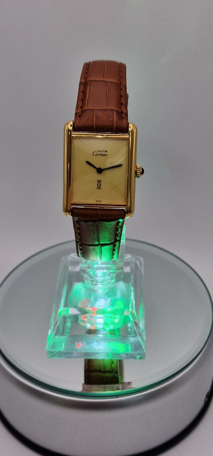 Must de Cartier Tank Mid-Size Vermeil Mechanical, No Gold Loss