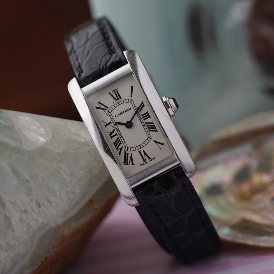 Cartier Tank Américaine 1713 18K White Gold Quartz Ladies