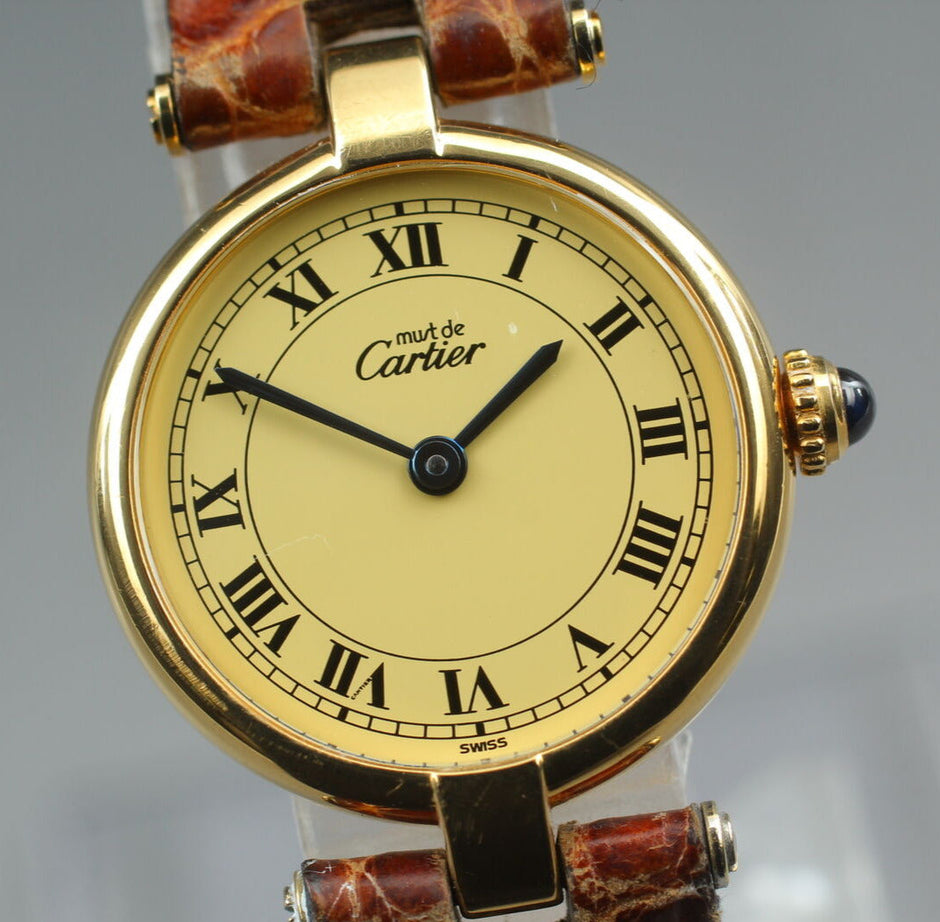 Must de Cartier Vermeil Quartz 24mm Ladies Watch with Papers