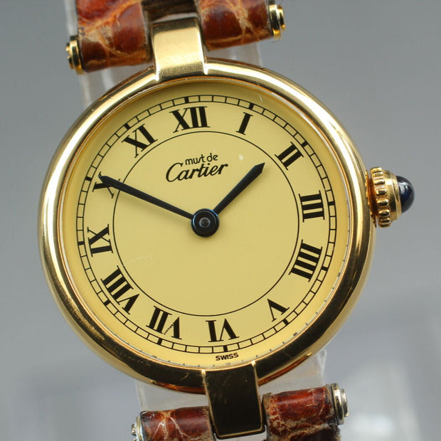 Must de Cartier Vermeil Quartz 24mm Ladies Watch with Papers