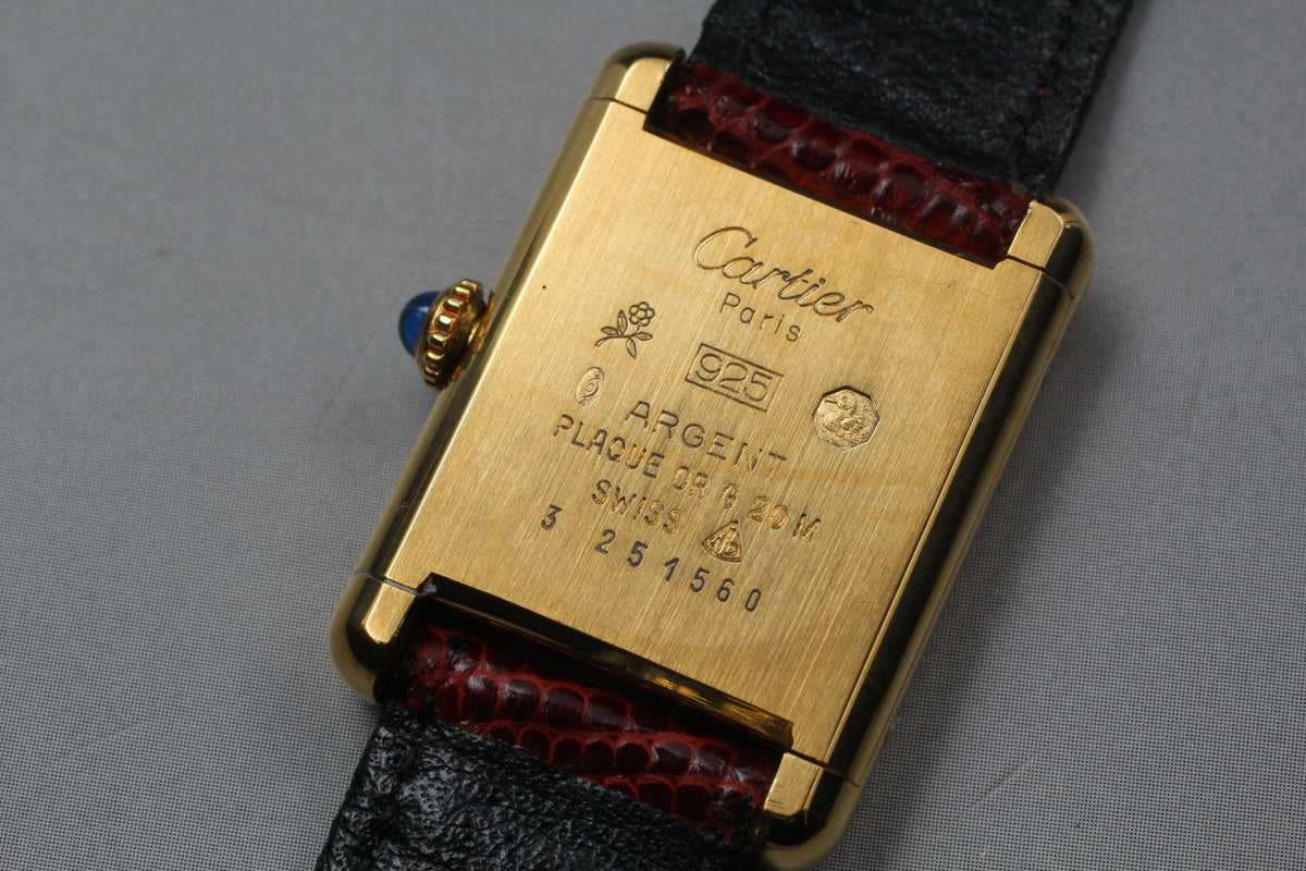 Must de Cartier Tank Red Lacquer Dial Manual Wind 23x30mm, Full Set