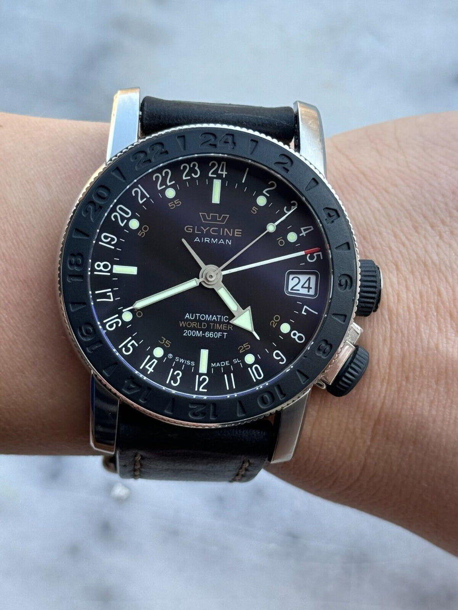 Glycine Airman World Timer 3927.2 Automatic 46mm