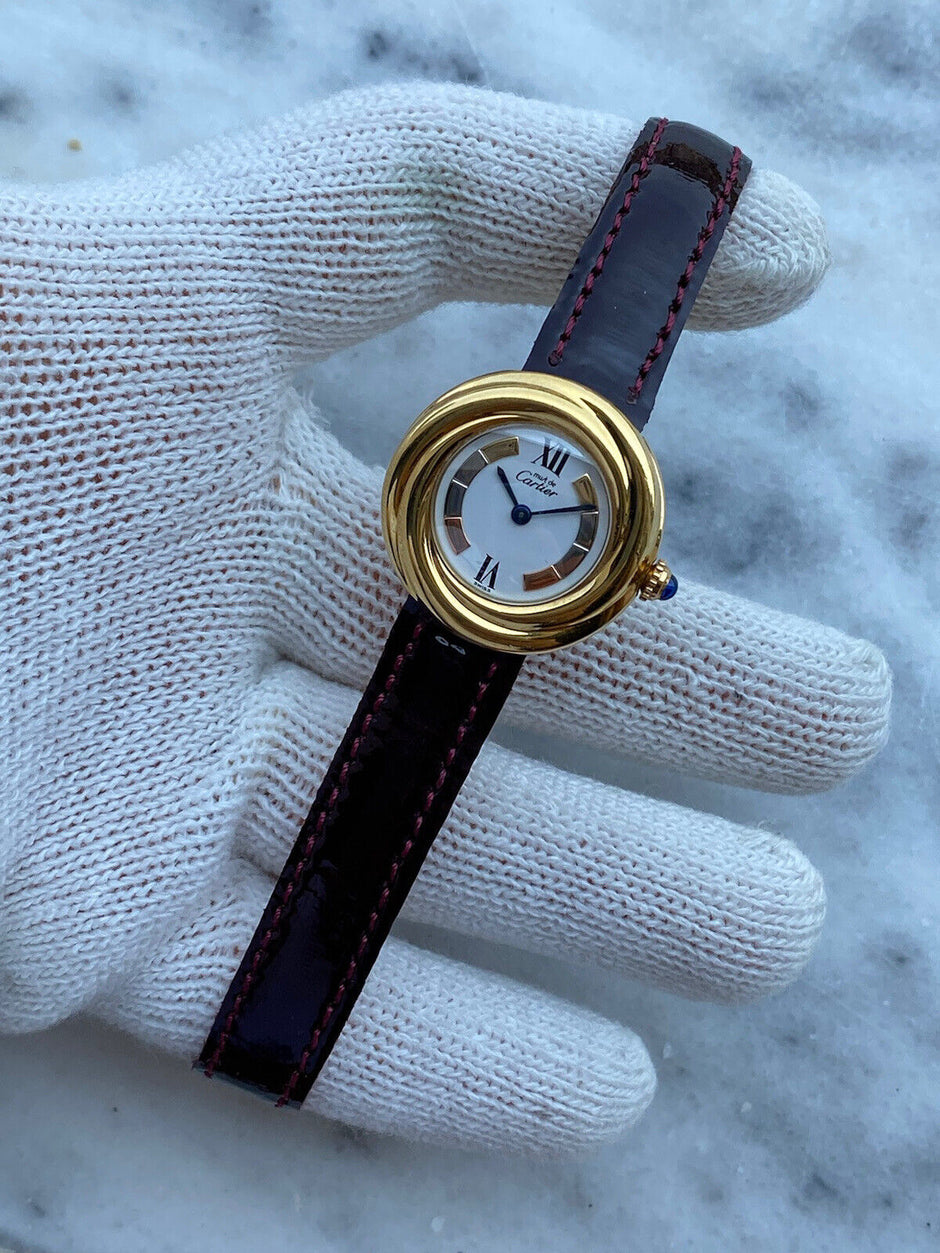 Must de Cartier Trinity Vermeil 2735 Quartz 27mm Ladies Watch
