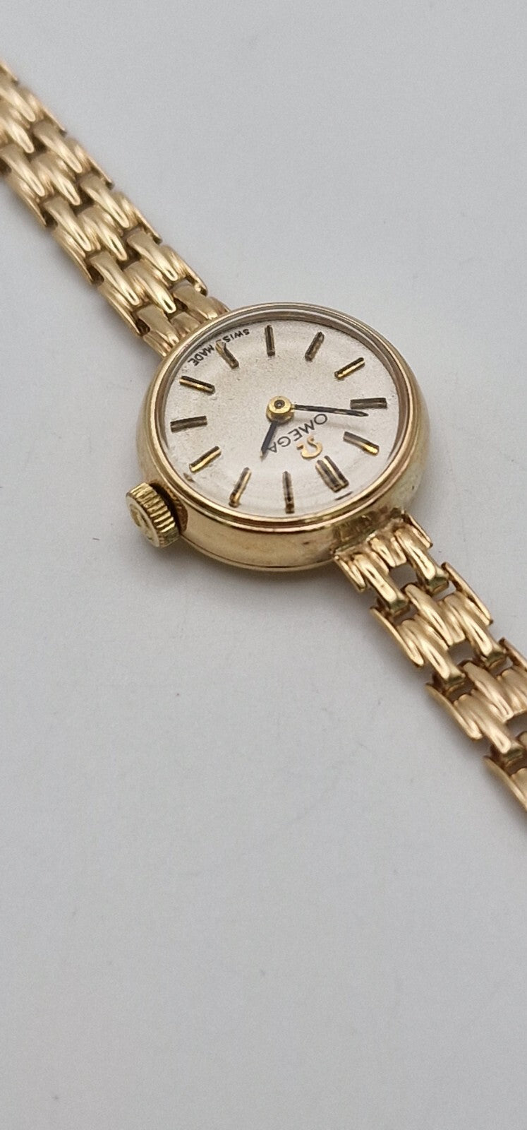Vintage Omega 9ct Gold Ladies Watch on Gold Bracelet, 1967