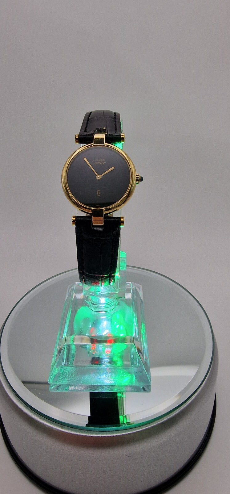 Must de Cartier Vendôme Vermeil Ladies Watch, Black Dial