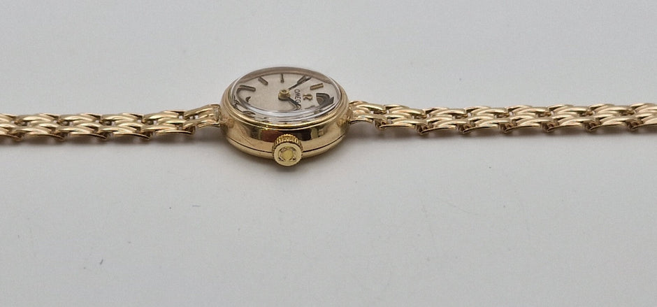 Vintage Omega 9ct Gold Ladies Watch on Gold Bracelet, 1967