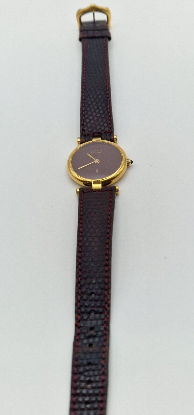 Must de Cartier Vermeil Ladies Watch, Burgundy Dial