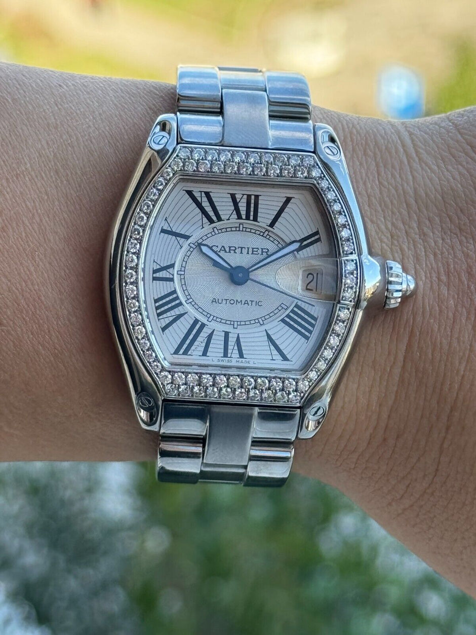 Cartier Roadster 2510 Diamond Bezel Automatic Steel