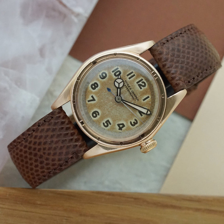 Vintage Rolex Oyster Speedking 2595 14K Rose Gold, c.1946