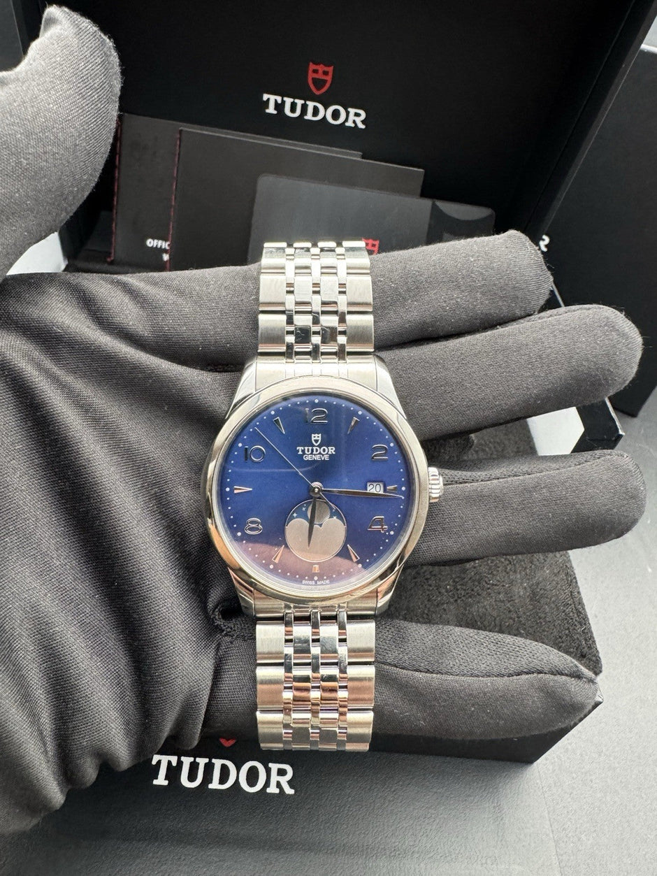Tudor 1926 Luna M91560-0002 39mm Moon Phase Blue Dial, New