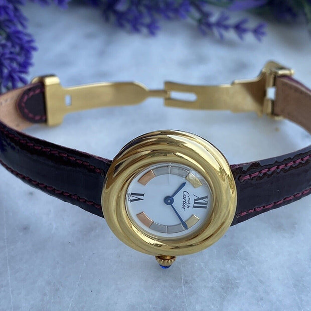 Must de Cartier Trinity Vermeil 2735 Quartz 27mm Ladies Watch