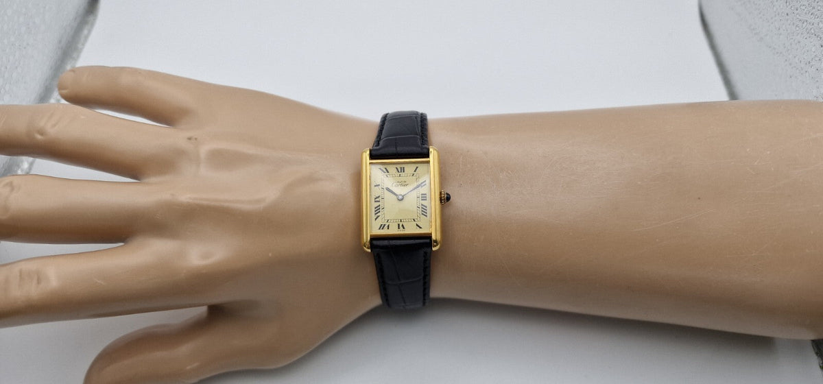Must de Cartier Tank Mid-Size Vermeil Mechanical Watch, Vintage