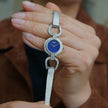 Vintage Chopard 18K White Gold Diamond Lapis Lazuli Watch 20mm