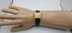 Must de Cartier Tank Mid-Size Vermeil on New Brown Strap