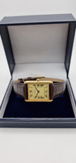 Must de Cartier Tank Mid-Size Vermeil on New Brown Strap