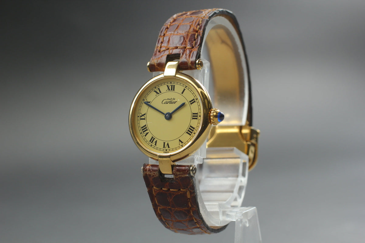 Must de Cartier Vermeil Quartz 24mm Ladies Watch with Papers