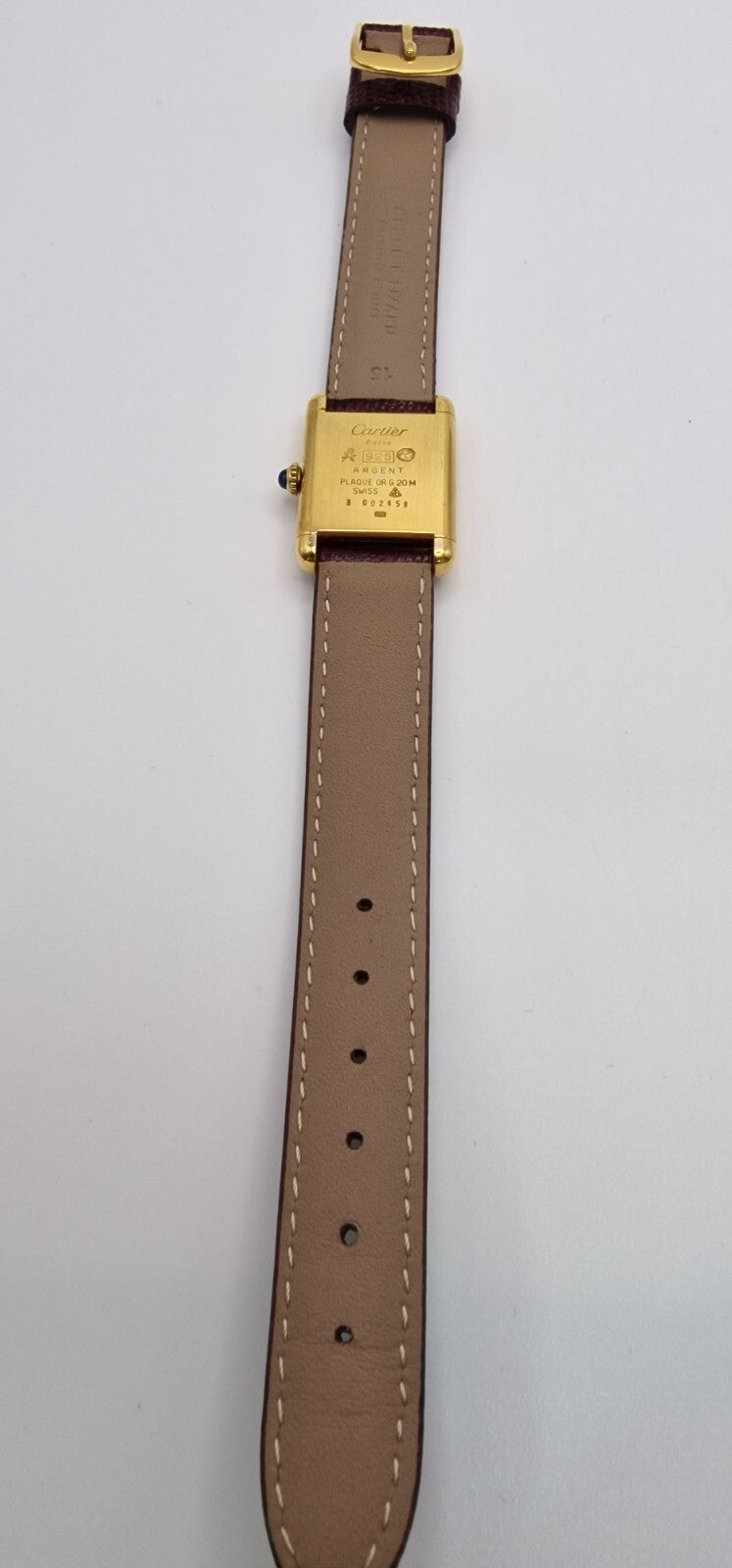 Must de Cartier Tank Ladies Vermeil Red Dial Hand-Wound