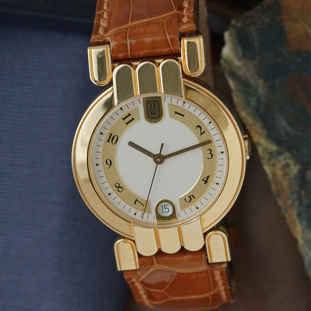 Harry Winston Premier 18K Yellow Gold Automatic Date 34mm