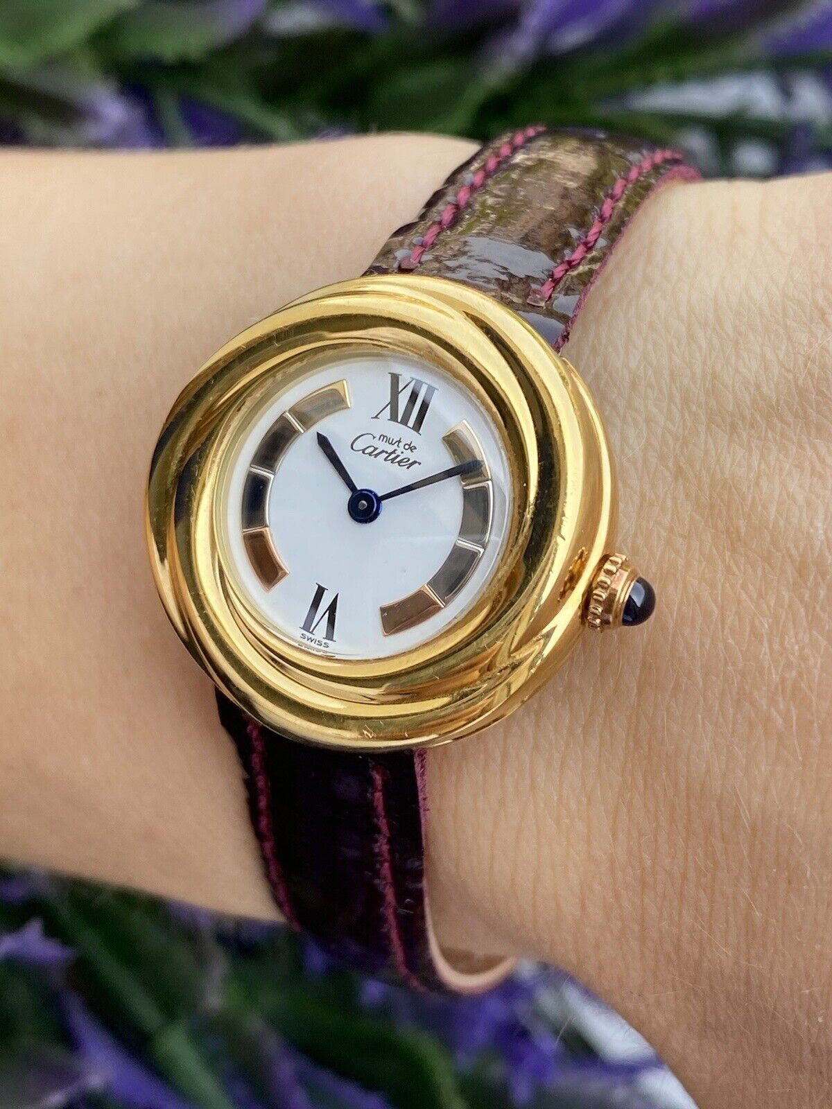 Must de Cartier Trinity Vermeil 2735 Quartz 27mm Ladies Watch
