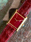 Must de Cartier Tank LM Manual Wind Burgundy Spiderweb Dial