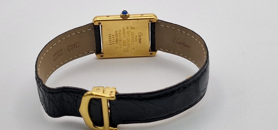 Must de Cartier Tank Mid-Size Vermeil, 1989 Box & Papers