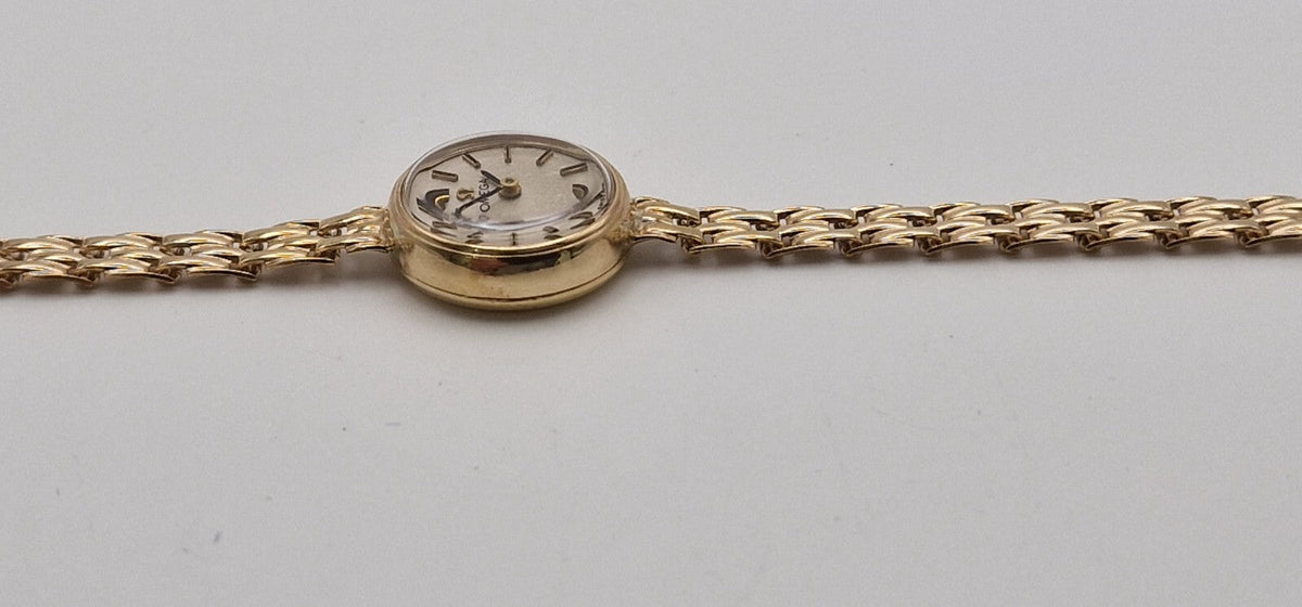 Vintage Omega 9ct Gold Ladies Watch on Gold Bracelet, 1967