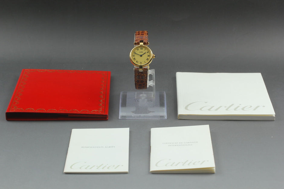Must de Cartier Vermeil Quartz 24mm Ladies Watch with Papers