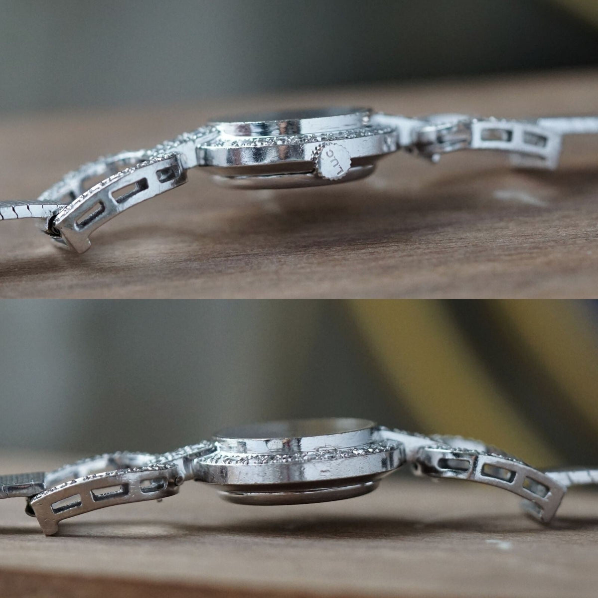 Vintage Chopard 18K White Gold Diamond Lapis Lazuli Watch 20mm