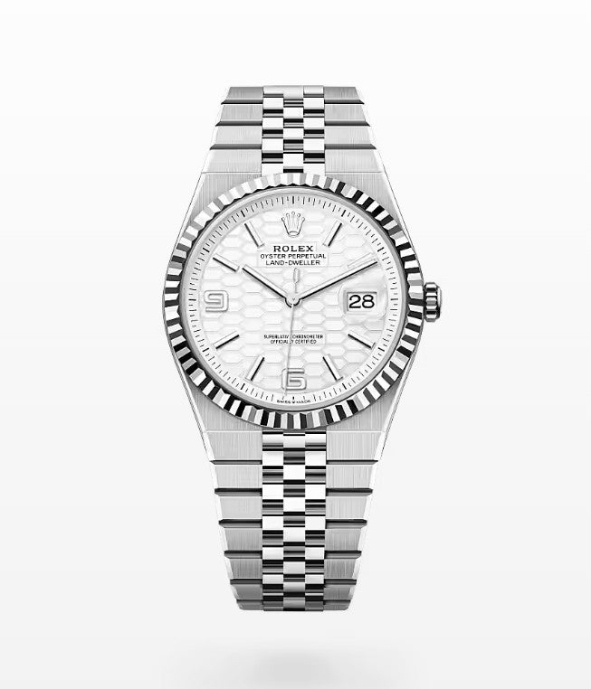 Rolex Land-Dweller 127334 40mm White Dial Steel Jubilee, Unworn