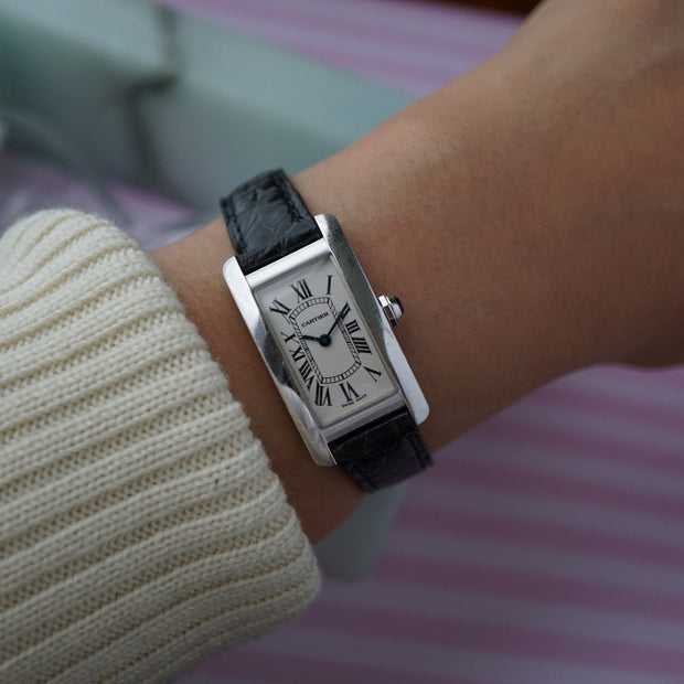 Cartier Tank Américaine 1713 18K White Gold Quartz Ladies